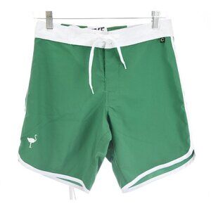 The Chive Green White "Keep Calm and Chive On" Swim Trunk Board Shorts Men Sz 28